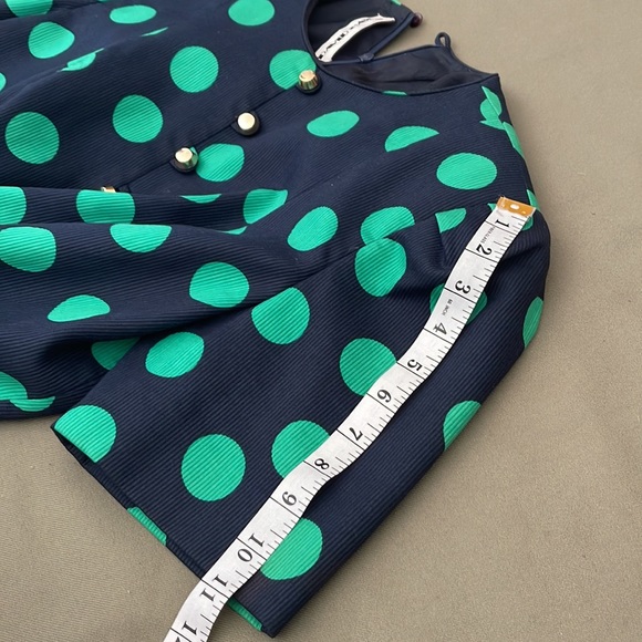 DAVID HAYES Lovely Vintage polka dot  green/ blue color, Womens DRESS size 10” - Picture 15 of 16